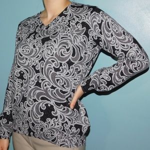 Womens silver and black sweater